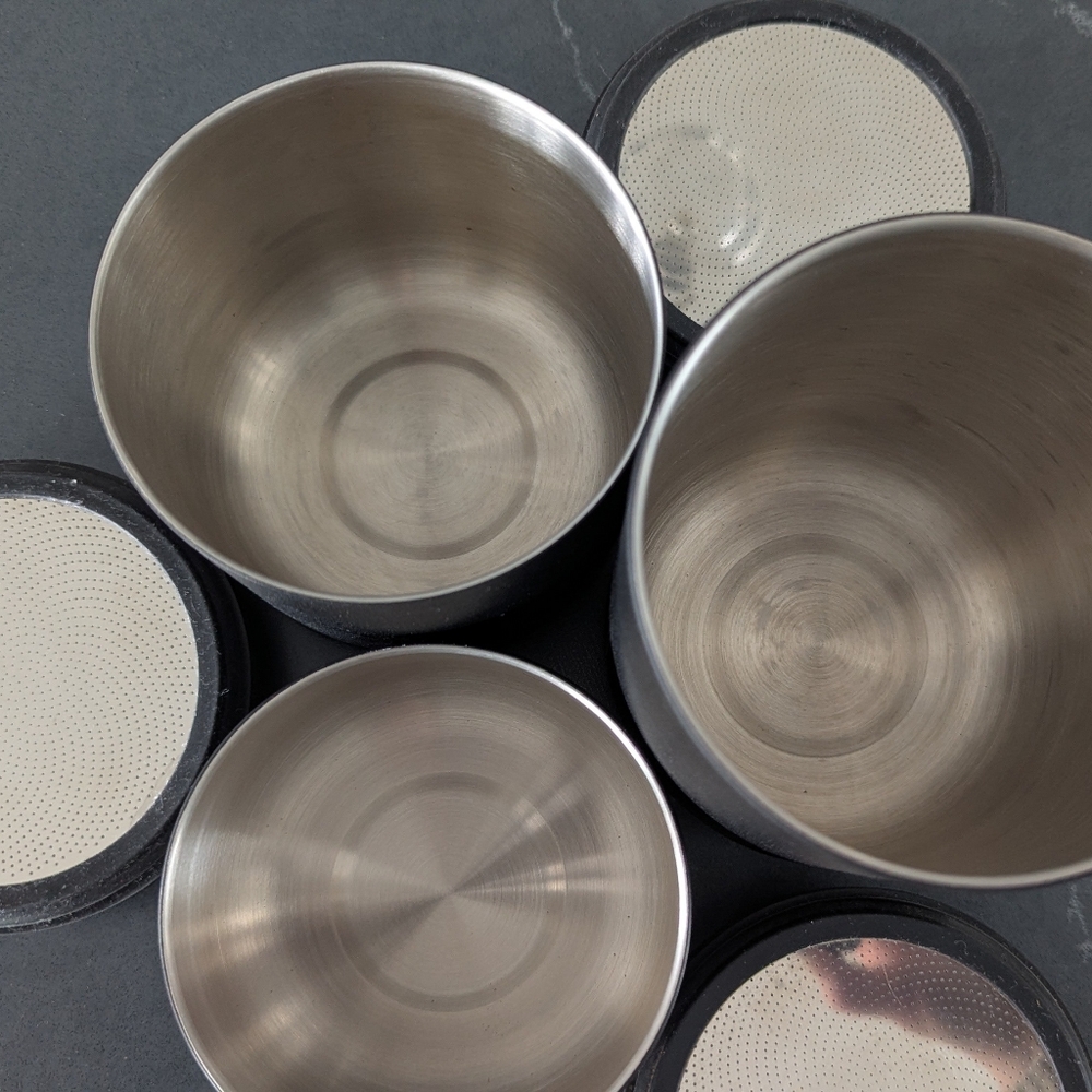 Fellow Atmos Vacuum Coffee Canister Food Storage Set of 3 Black Stainless Steel - Picture 2 of 7